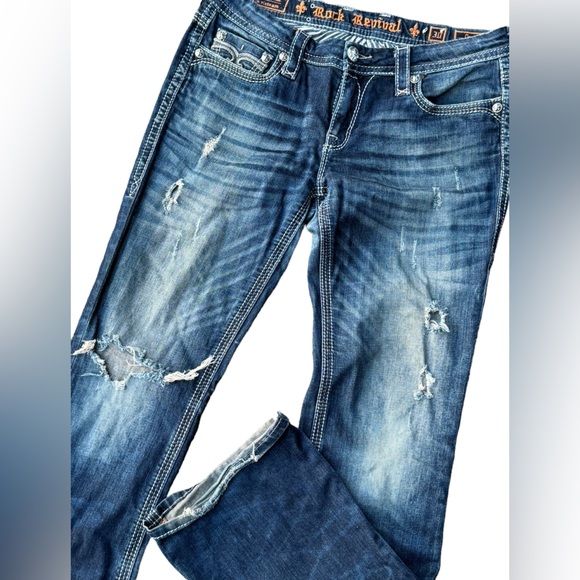 Buckle Rock Reveal ladies distressed Drew boot denim jeans size 30 - Picture 7 of 9